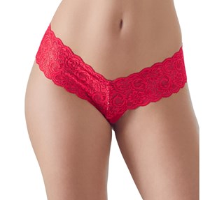 Red Lace String With Pearls