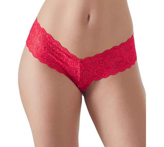 Red lace string with pearls