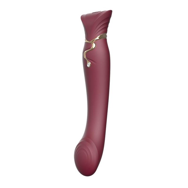Queen G-punkts Vibrator med Pulse Wave og Sugefunktion - Bordeaux rød