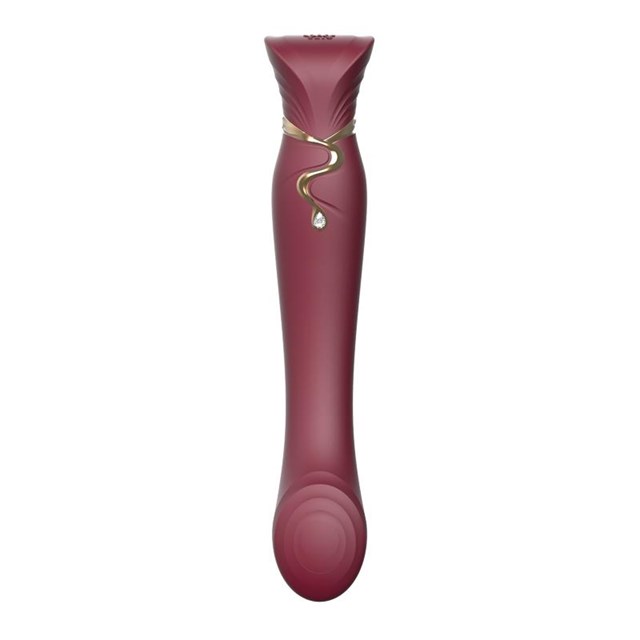 Queen G-punkts Vibrator med Pulse Wave og Sugefunktion - Bordeaux rød