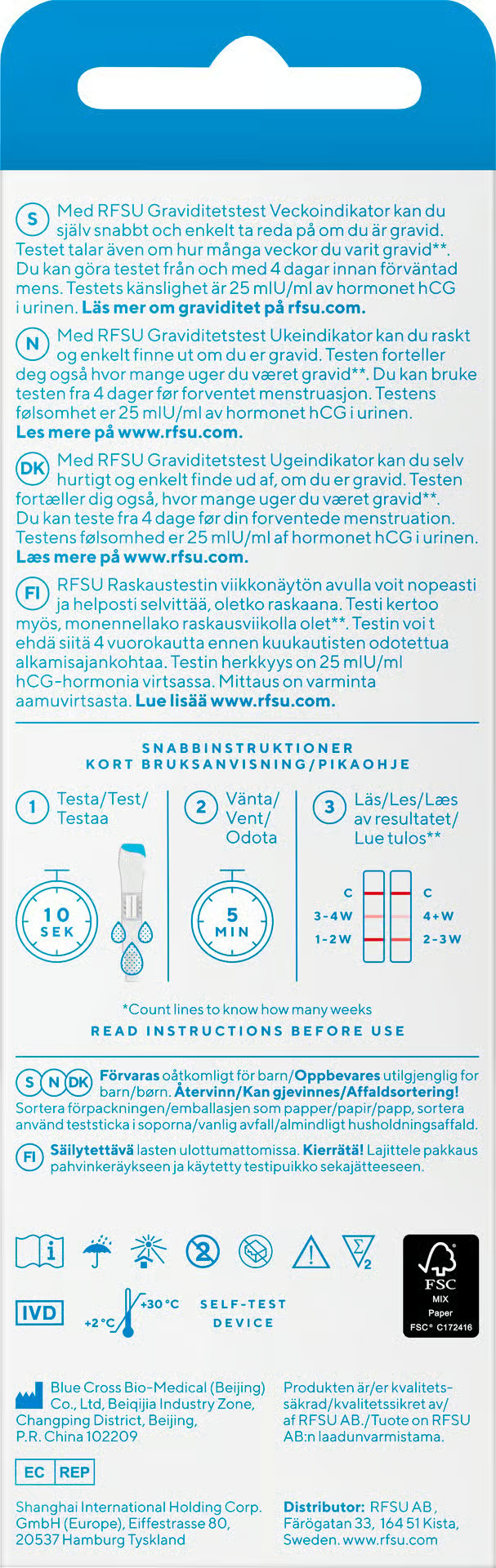RFSU Graviditetstest Weeks 2 st
