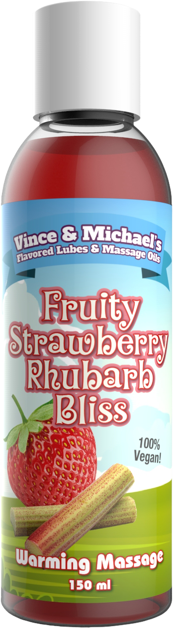 Fruity Strawberry Rhubarb Bliss - Massageolie med Smag
