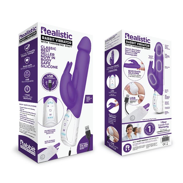 Realistisk Rabbit Vibrator Lilla