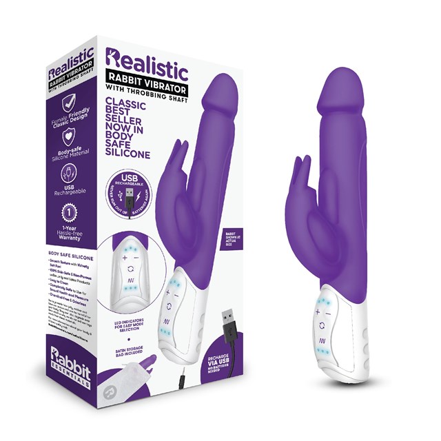 Realistisk Rabbit Vibrator Lilla