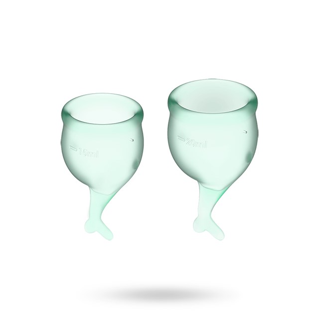 SATISFYER FEEL SECURE MENSTRUATIONSKOP - LYSEGRØN
