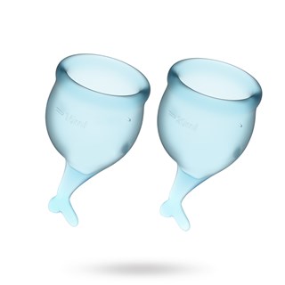 Satisfyer Feel Secure Menstruationskop - Lyseblå