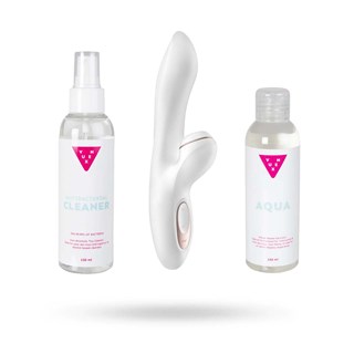 Kit Med Satisfyer Pro G-spot Rabbit, Vandbaseret Glidecreme & Toy Cleaner 2x150 Ml