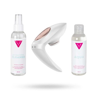Kit Of Satisfyer Pro 4 Couples Vibrator, Lubricant & Toy Cleaner 2x150 Ml