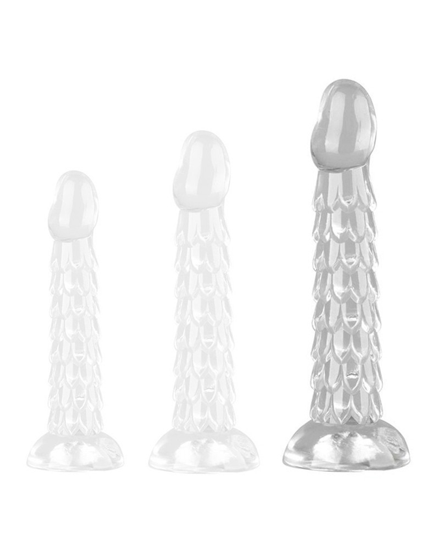 Scales Mush Transparent Dildo 23 cm