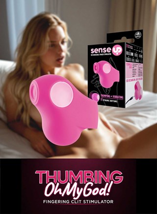 Sense Up Thumping Rechargeable Finger Vibrator - Pink