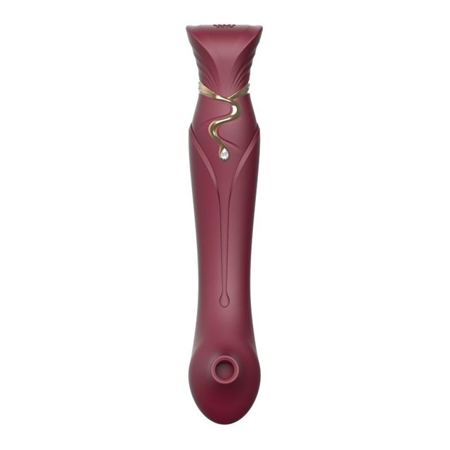Queen G-punkts Vibrator med Pulse Wave og Sugefunktion - Bordeaux rød