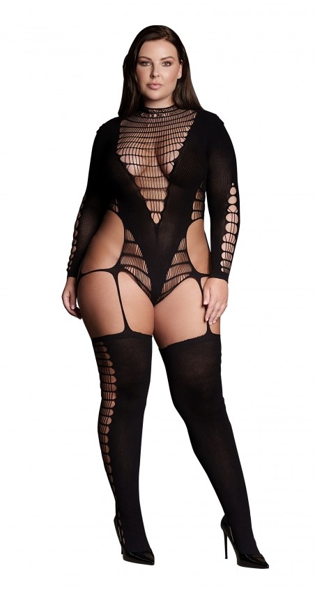 Kalyke XXIII - Sort Bodystocking plus size
