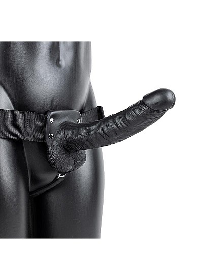 Hollow Strap-on with Balls 23 cm - Black