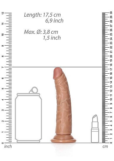 realrock - Slim Realistic Dildo with Suction Cup - 6''/ 15,5 cm