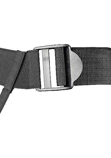 Textured Curved Hollow Strap-on 20 cm - Sort