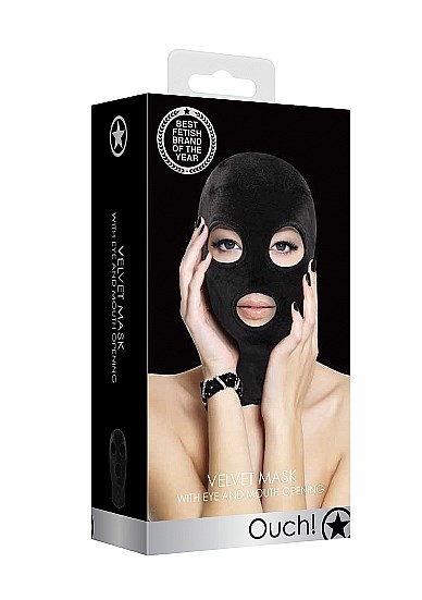 Velvet & Velcro Maske med Åbninger til Øjne og Mund