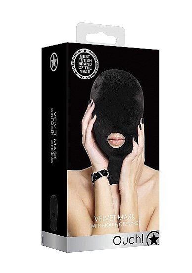 Velvet & Velcro Maske med Mundåbning
