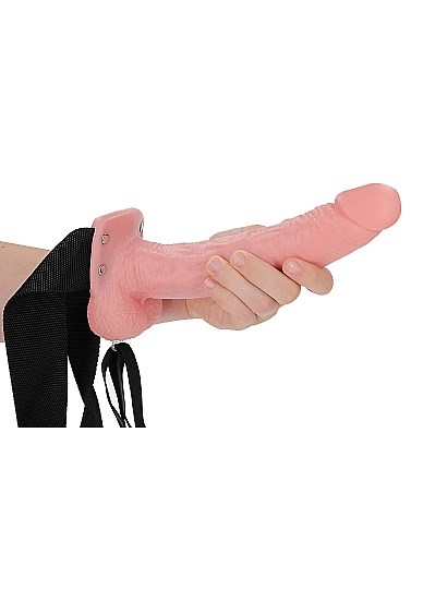 Hollow Strap-on with Balls 23 cm - Hvid