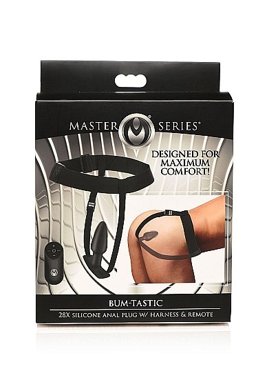 Bum-Tastic 28X Silicone Anal Plug with Harness & Remote Control