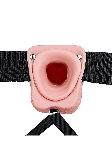 Hollow Strap-on with Balls 18 cm - Hvid