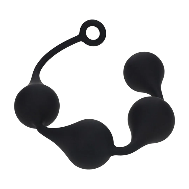 Silicone Waterdrop Anal Balls - XXL - 60mm - Black