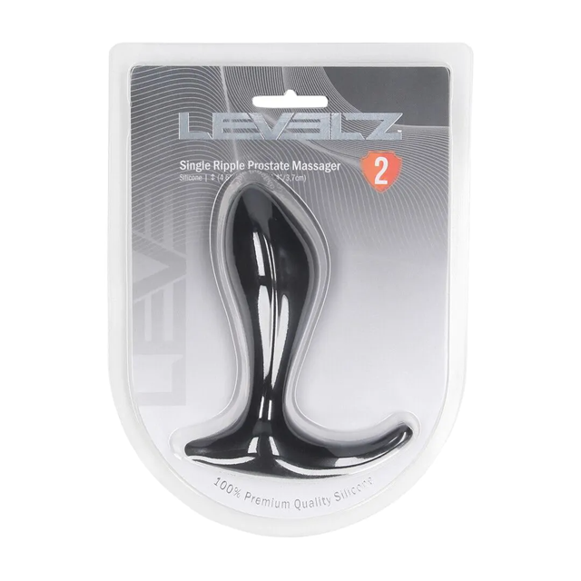 Single Ripple Silicone Prostate Massager - Black