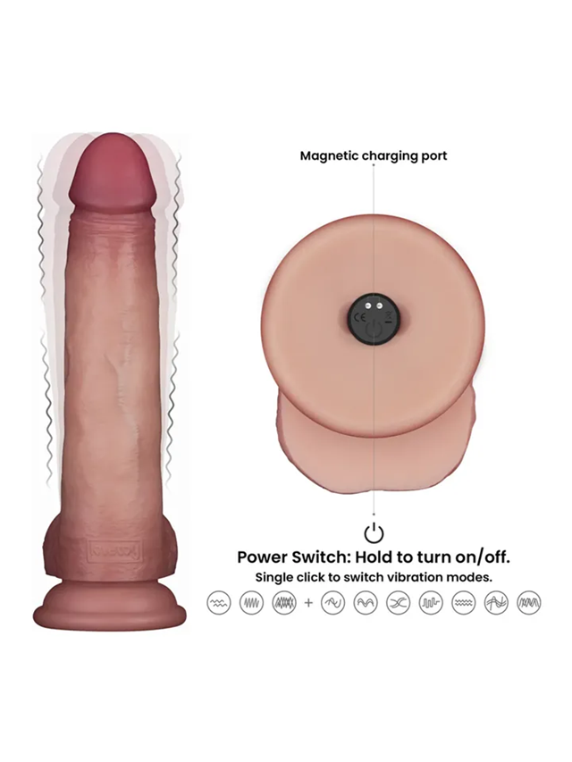 Sliding Skin Pro II Silicone Vibrating Dildo 21,5 cm