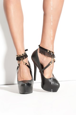 Queen Of Hearts - Foot Harness So 02 Black
