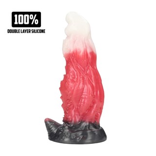 Space Night Fiend Silicone Dildo - Red/white