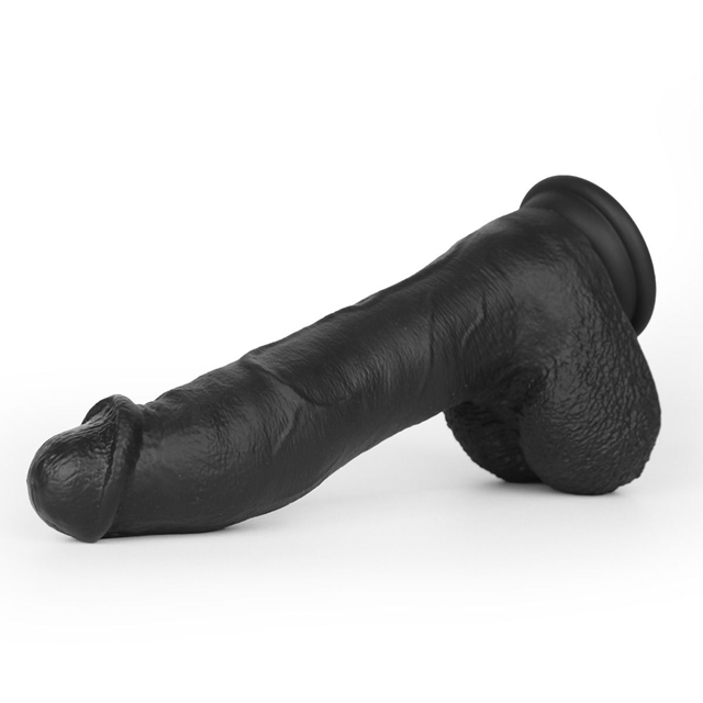 Super Soft Dildo With Warming Black 22 cm