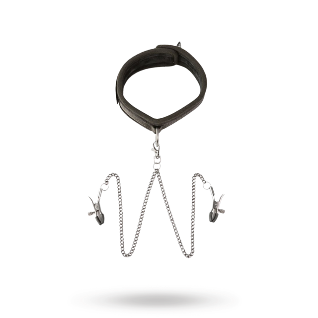 Twin Tweaks Velvet Collar With Nipple Clamps