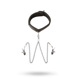 Twin Tweaks Velvet Collar With Nipple Clamps