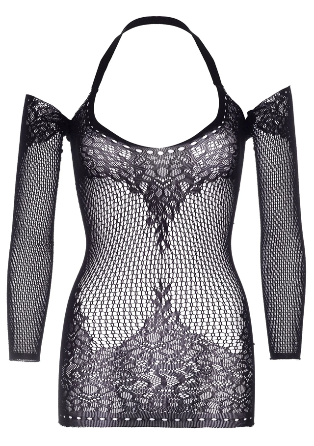 Twist Halter Mini Dress Black