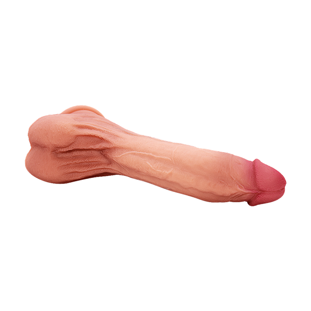 Ultra-Realistic Curved Silicone Dildo With Balls 21.5 cm