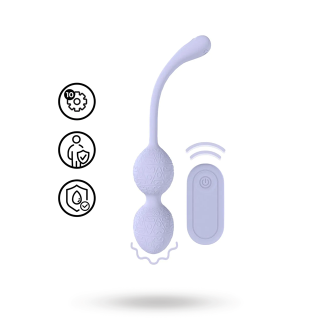 Vibrating Bead Kegel with Remote Control - Lavender