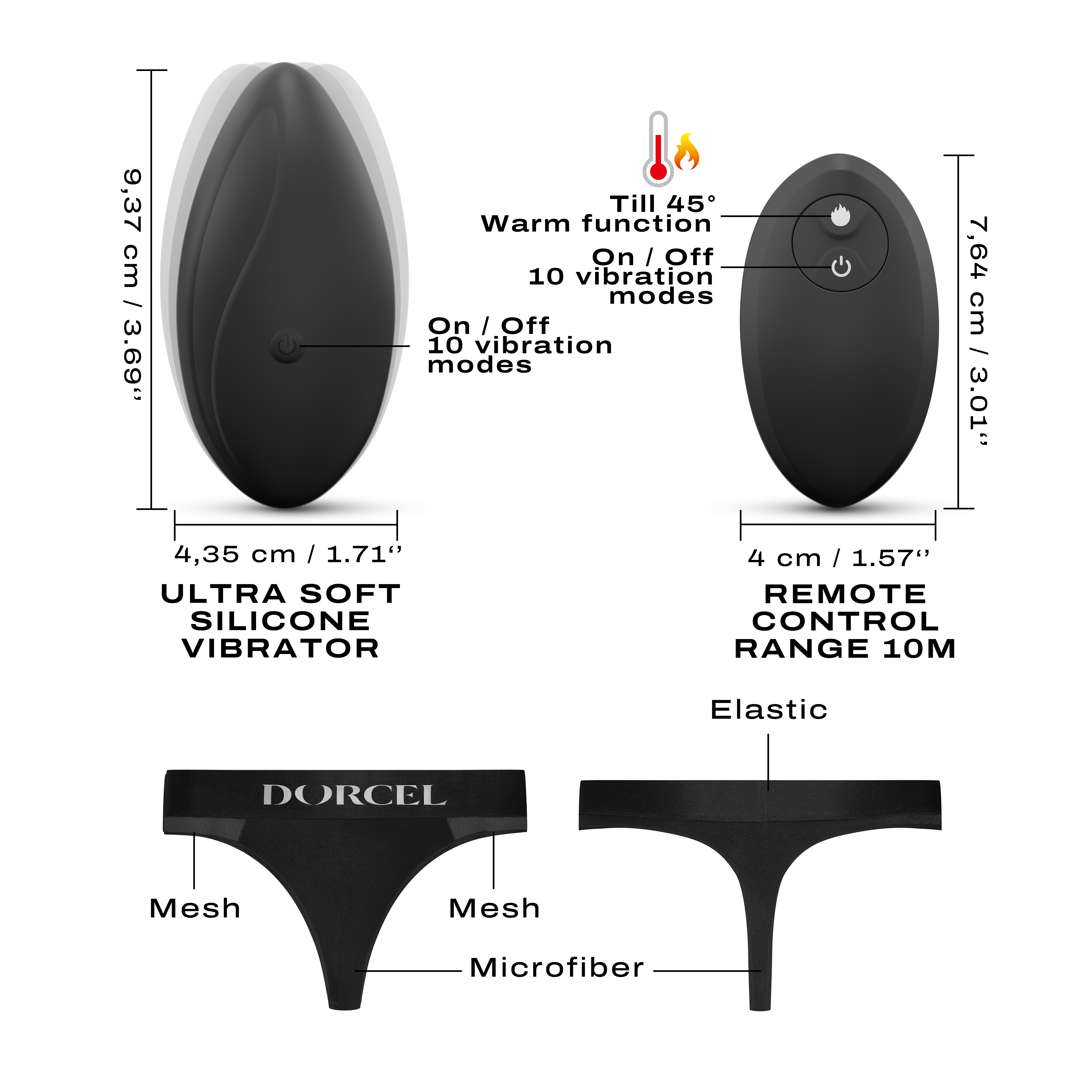 Discreet Vibe - Trusse med Vibrator - XL