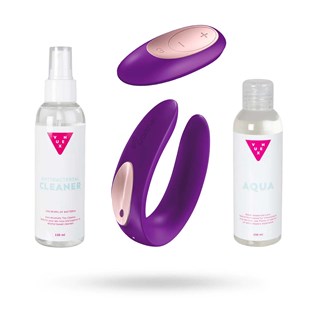 Kit Of Satisfyer Partner Plus With Remote Control, Lubricant & Toy Cleaner 2x150 Ml