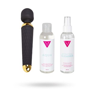 Vuxen Massage Wand + Aqua Lubricant + Toy Cleaner 2x150ml
