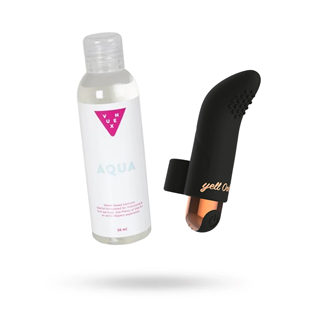 Kit Med Yellooh The Perfect Finger Vibe & Vuxen Aqua Vandbaseret Glidecreme 50 Ml