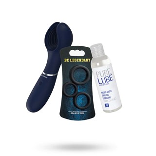 Be Legendary Vibrating Stroker + A.k.a Mr Fat Cobra 3x C-rings + Pure Lube Original Lubricant 150 Ml