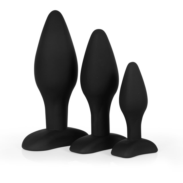 Sort Silikone Buttplug Sæt