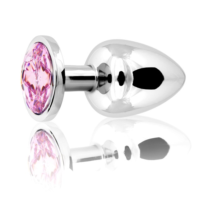 Metal Plug Large - Sølv/Pink