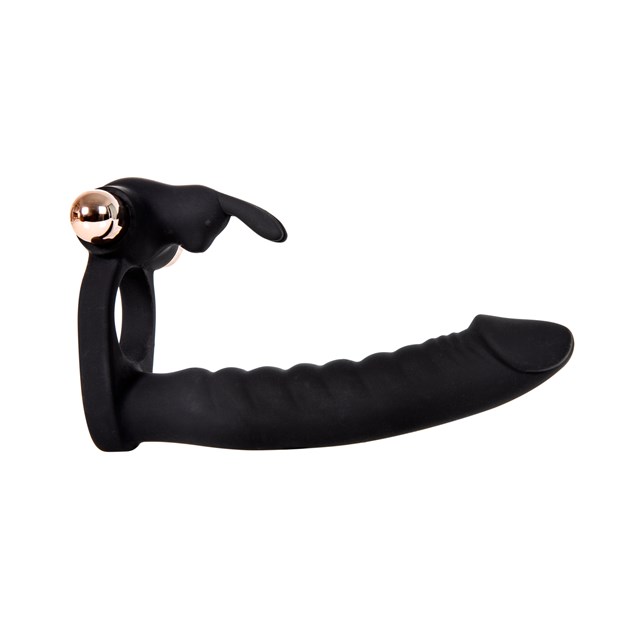 Double Penetrator med genopladelig guldfarvet vibrator
