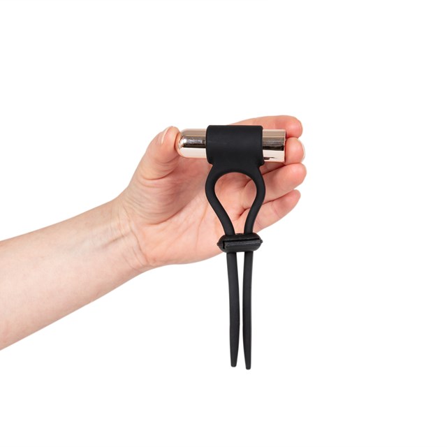 Silicone Vibrating Lasso C-Ring with Rechargeable Gold Bullet