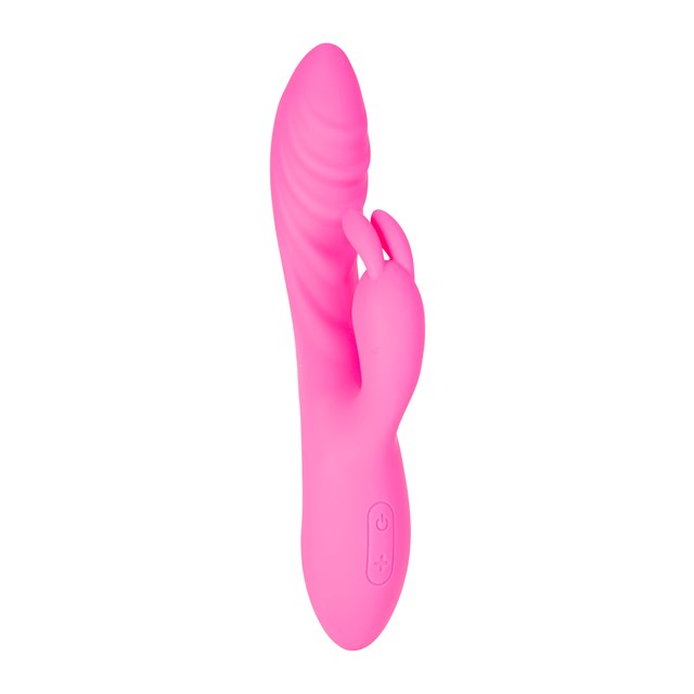 Flexible Ribbed Rabbit Vibrator - Pink