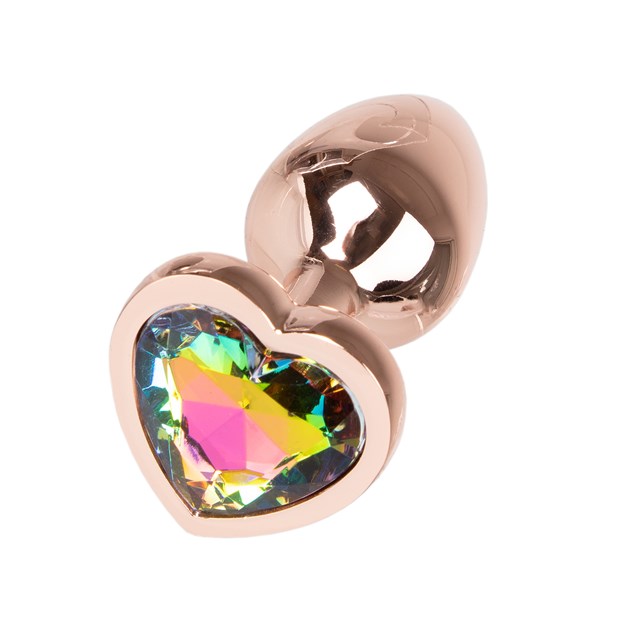 Metal Heart Plug Rose Gold - Small 6cm