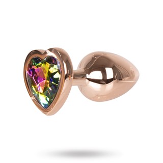 Metal Heart Plug Rose Gold - Small 6cm