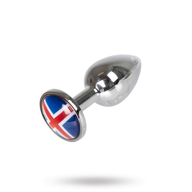 Anal plug med Island flag - Medium 7cm