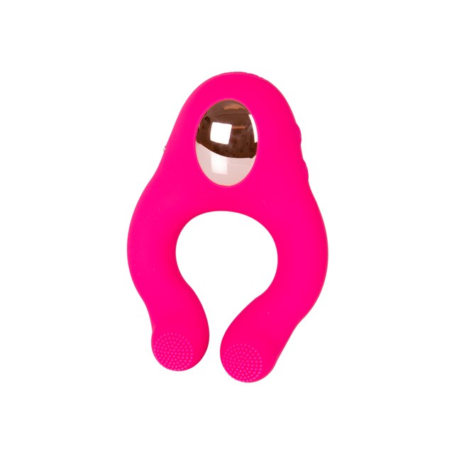 Remote-controlled Vibrating Licking Cock Ring - Pink