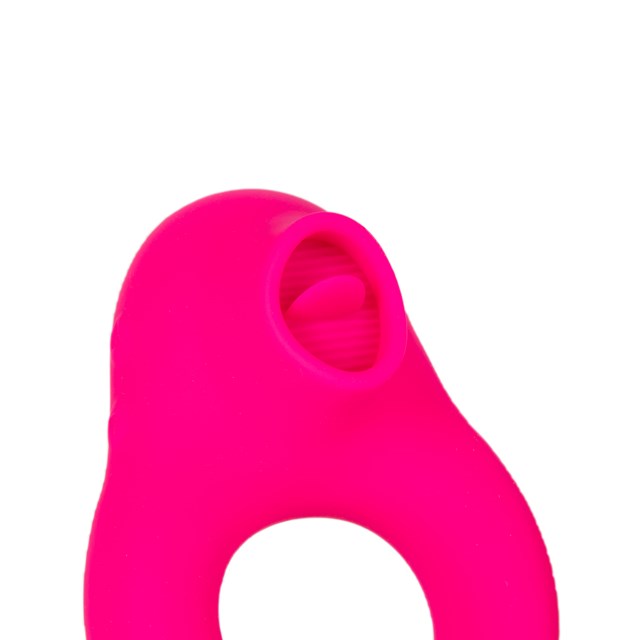 Remote-controlled Vibrating Licking Cock Ring - Pink
